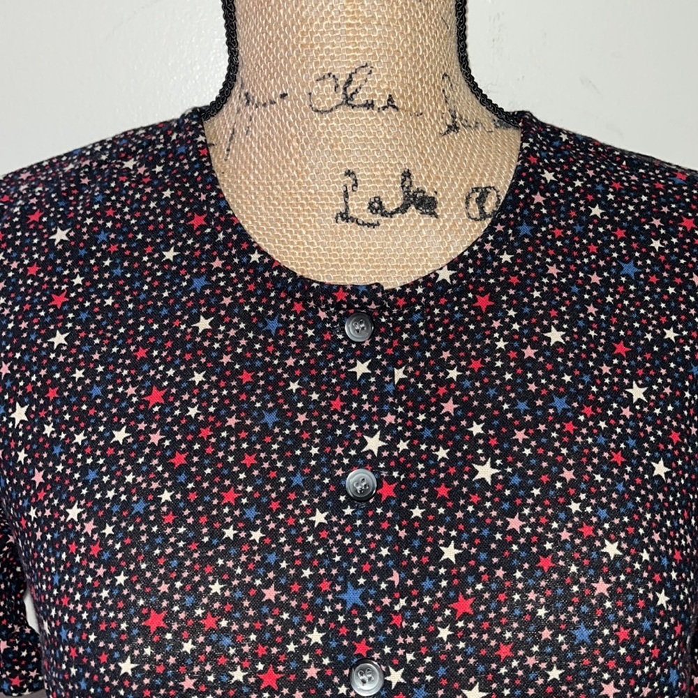 Madewell Ruffled Printed Blouse Top - Picture 3 of 10